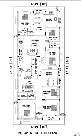 jslr-homes JSLR Homes Cluster Plan 1st 2nd & 3rd