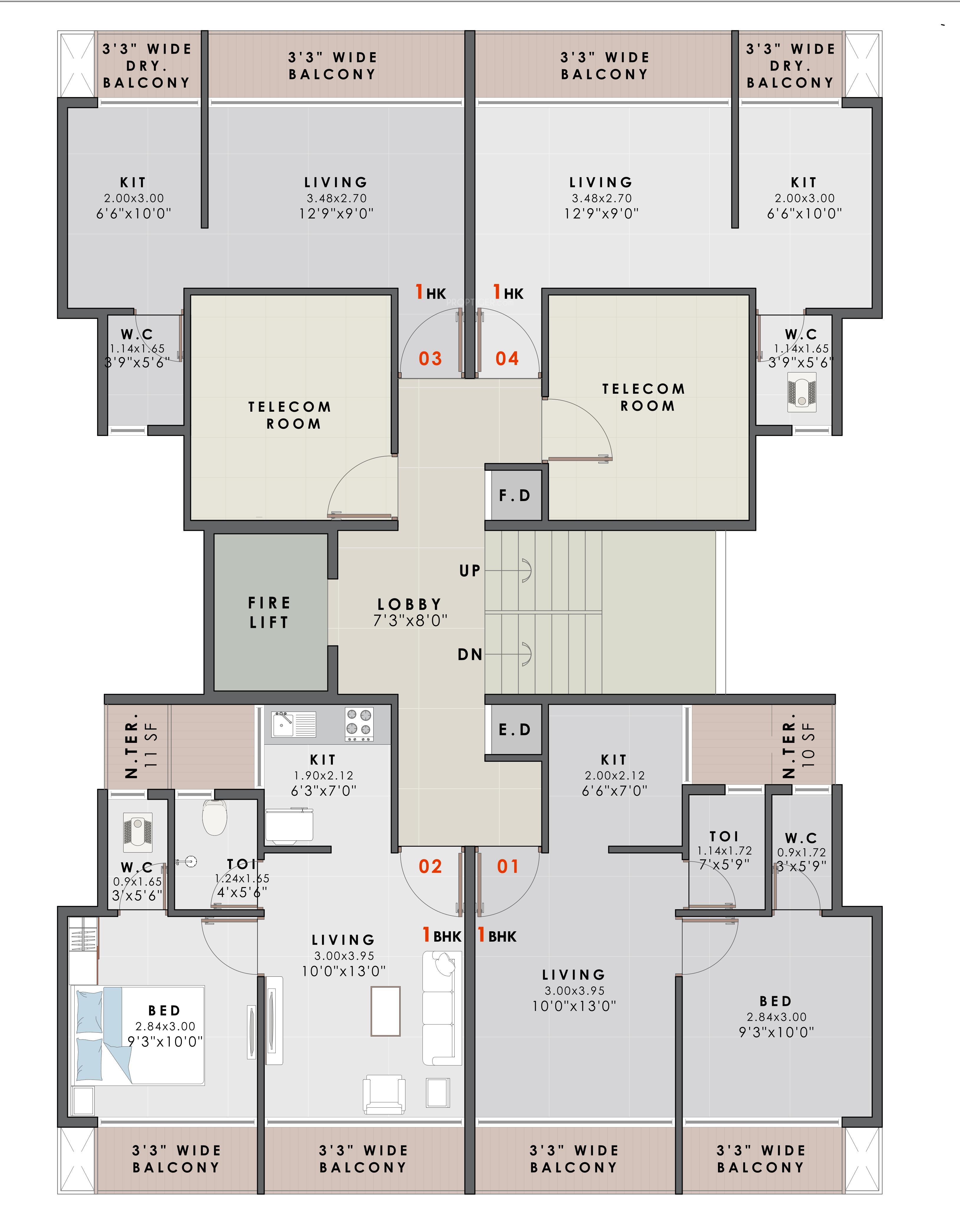ambika-apartment Ambika Apartment Cluster Plan for 1st Floor