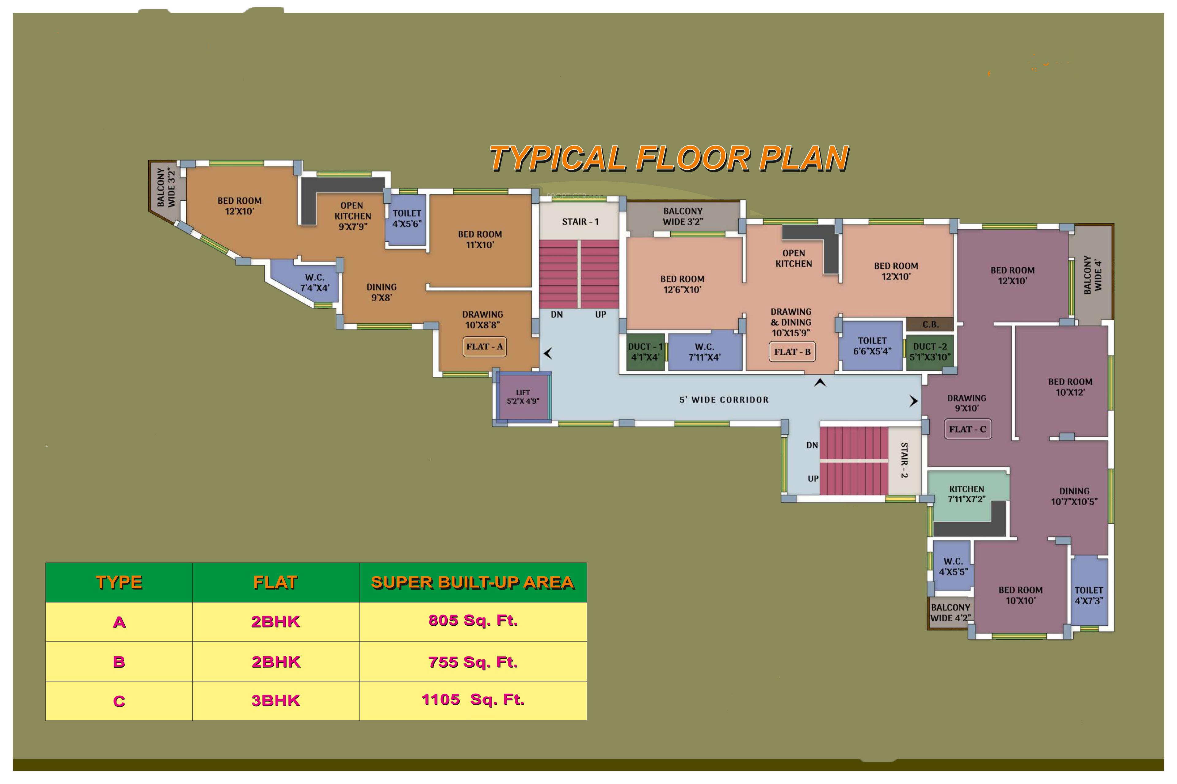 city-park-residency City Park Residency Cluster Plan from 1st to 6th Floor