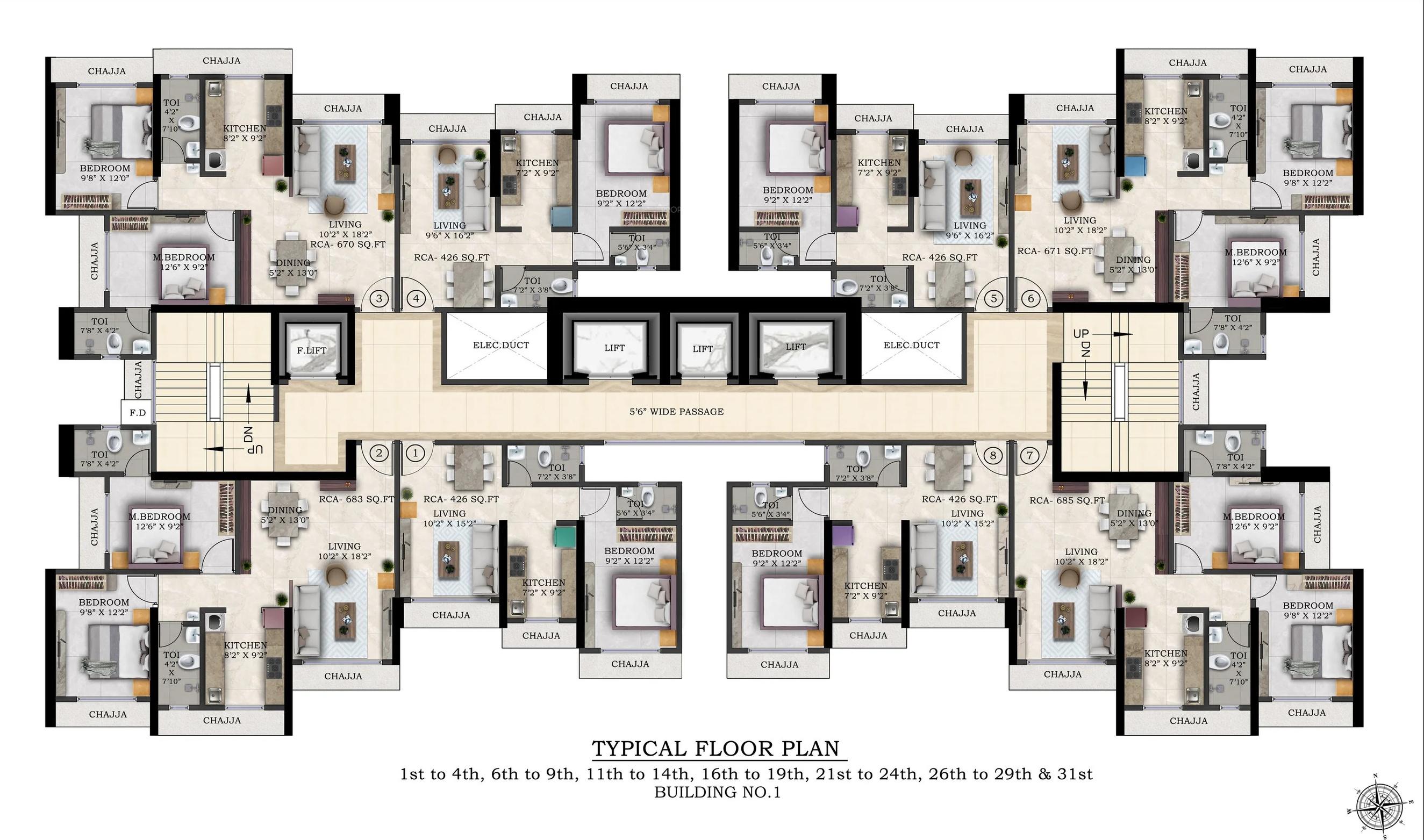 balaji-serenity Balaji Serenity Cluster Plan from 1st to 31th Floor