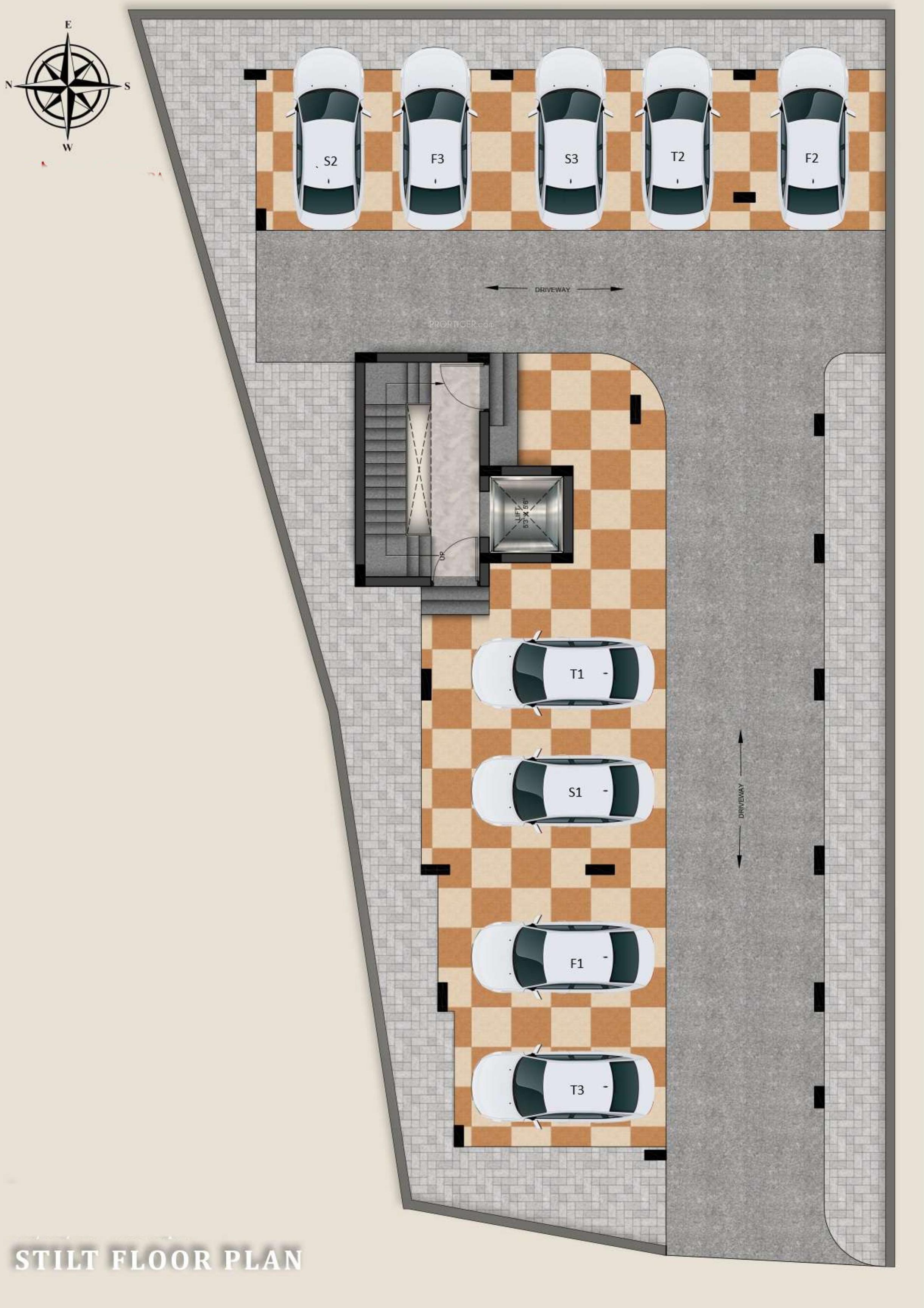 krithi Krithi Cluster Plan for stilt Floor