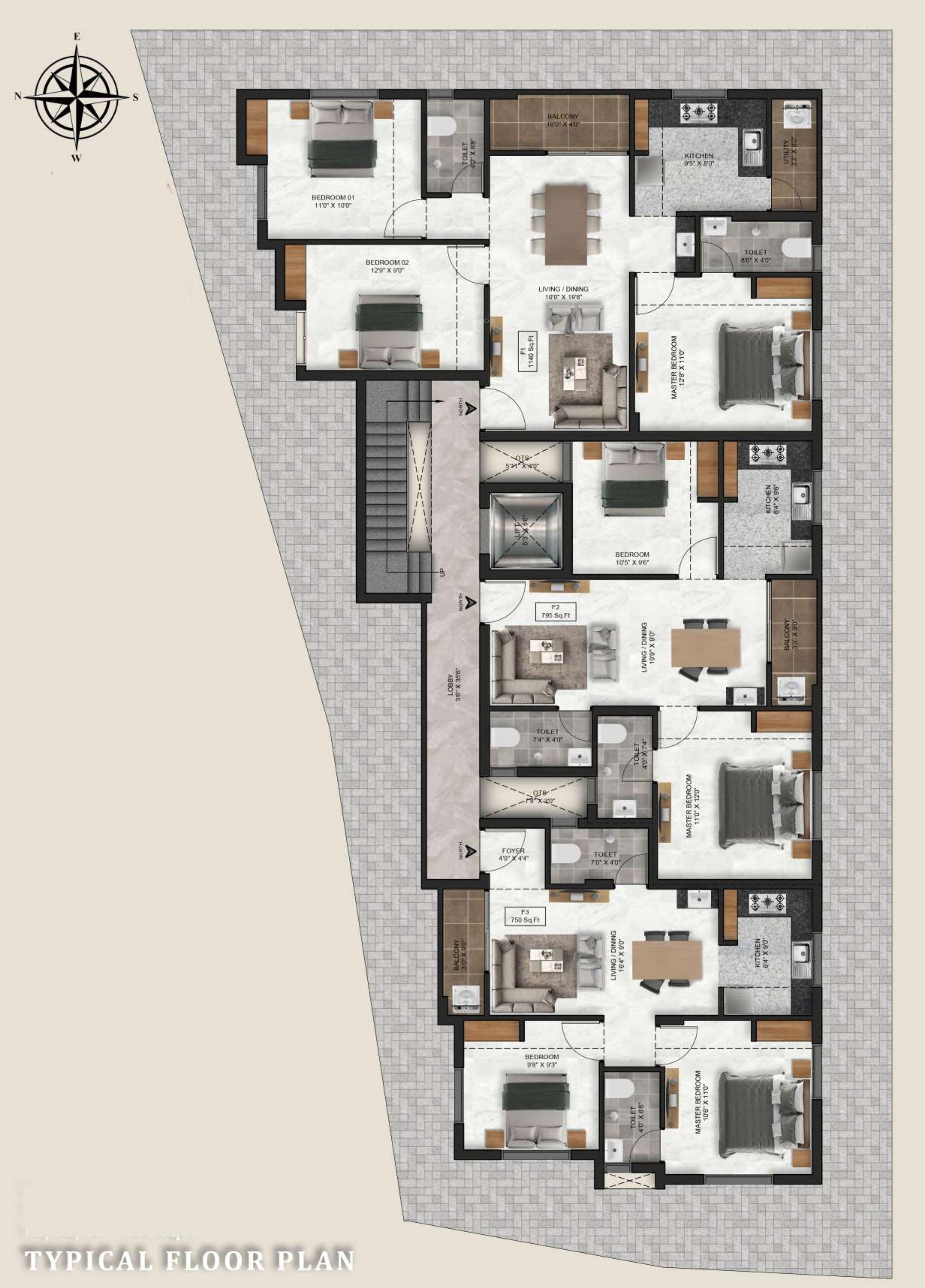 krithi Krithi Cluster Plan from 1st to 3rd Floor