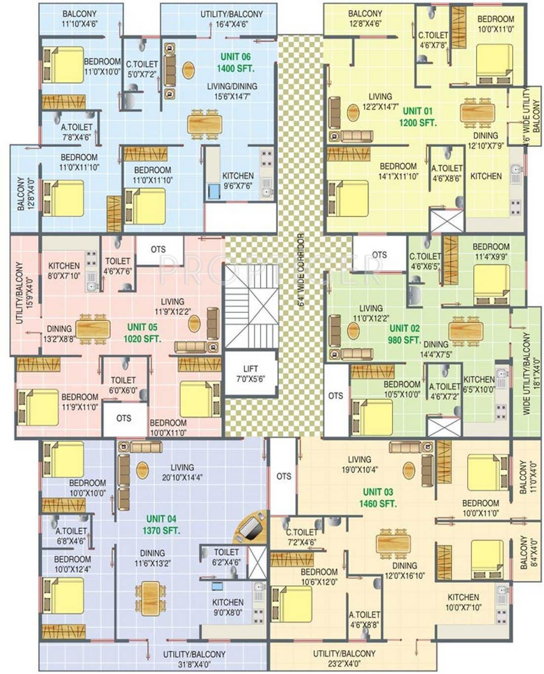 carp-properties sai-sumukha-nest Sai Sumukha Nest Cluster Plan from 1st to 4th Floor