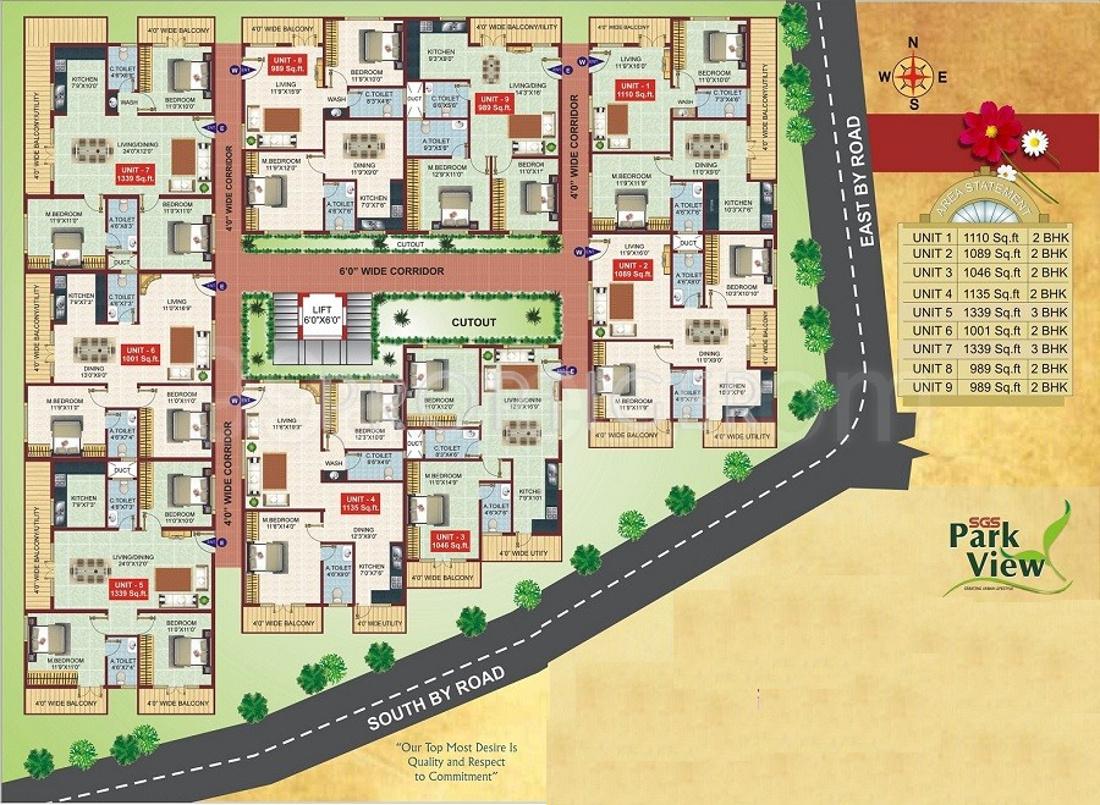 gardencity sgs-park-view SGS Park View Cluster Plan from 1st to 5th Floor