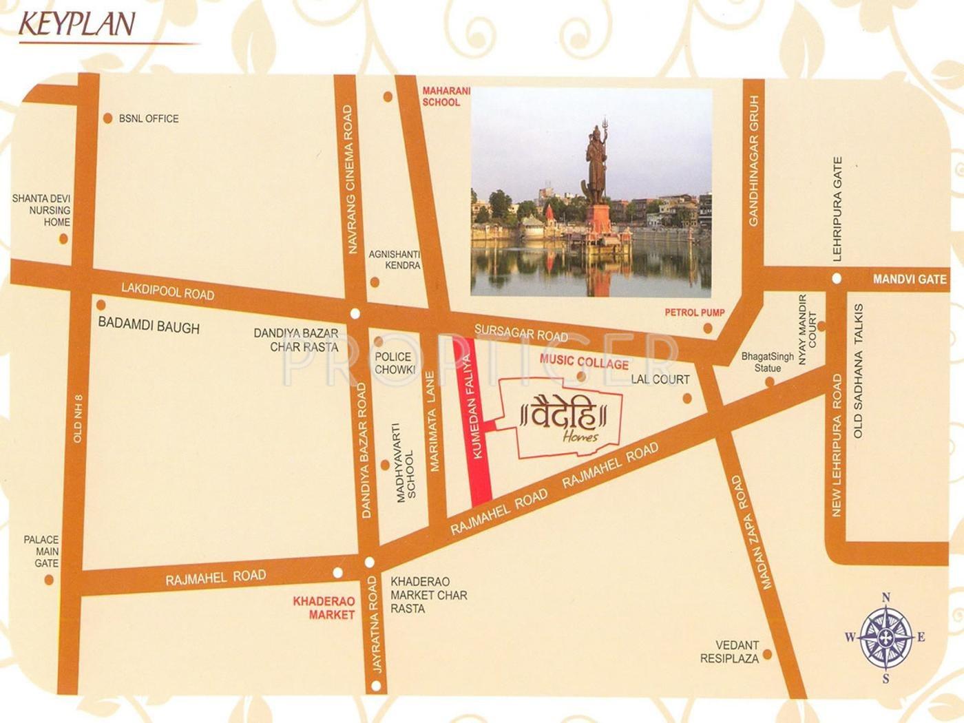 Akar Developers Vaidehi Homes Location Plan