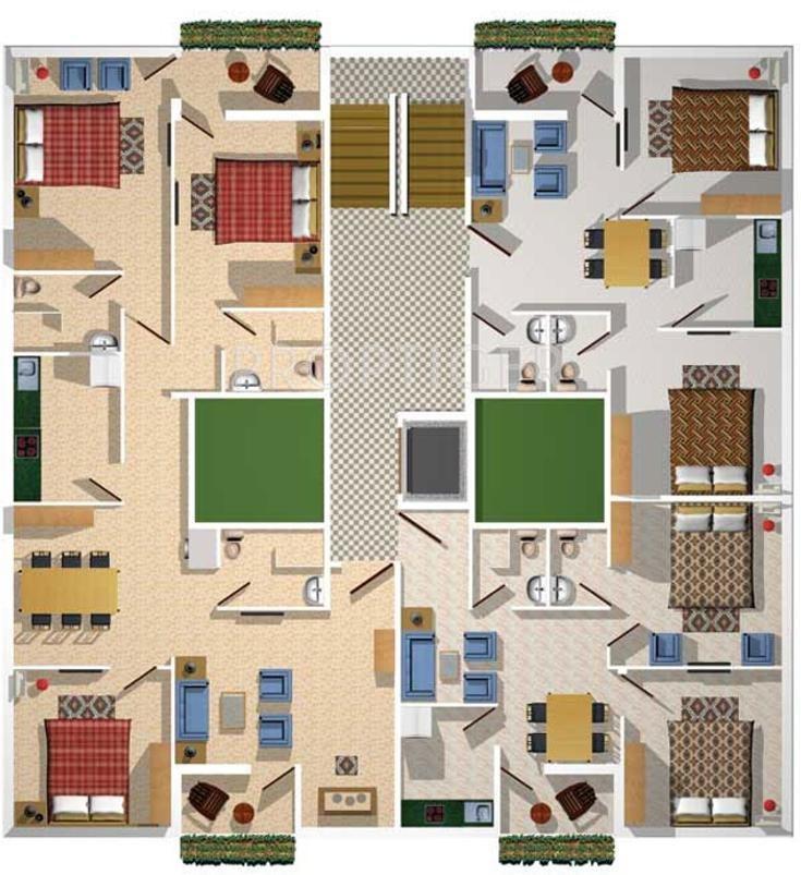 BGA Realtors Sparklin Residential Block A T0 W Typical Floor Cluster Plan