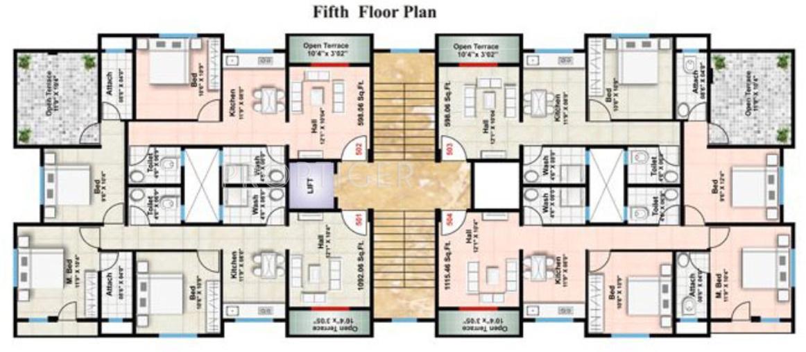 shree-ganesh-constructions enclave Enclave Cluster Plan for 5th Floor
