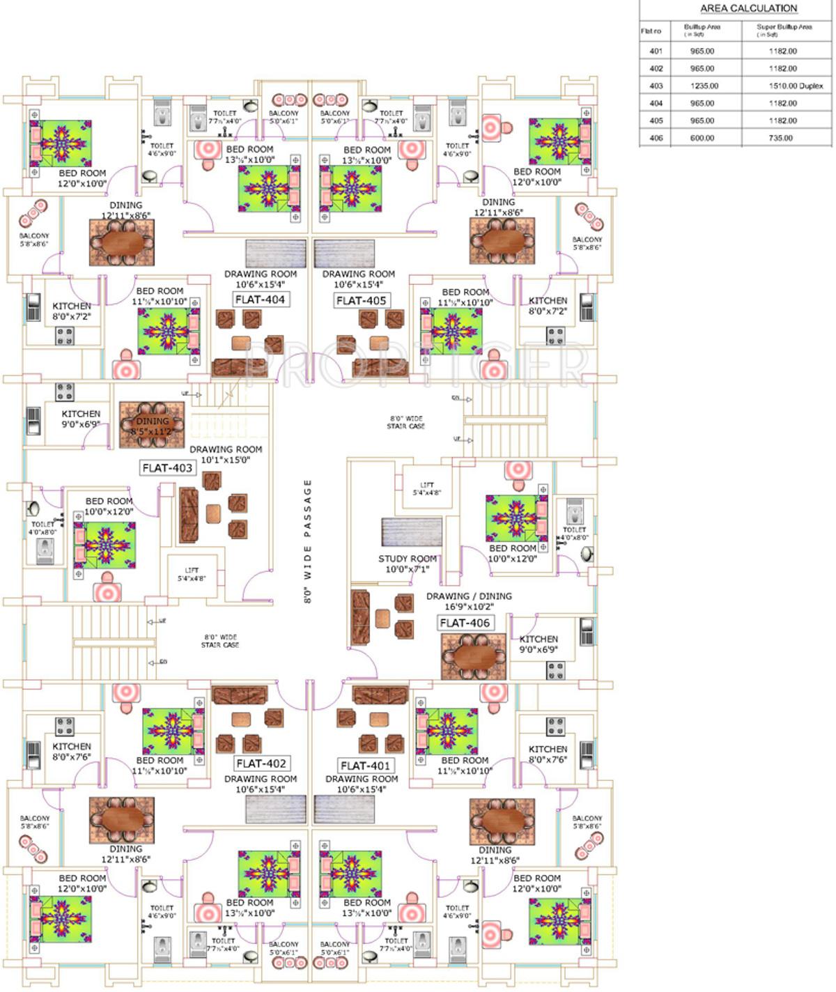 niagaree-builders hurmat-complex Cluster Plan for 4th Floor
