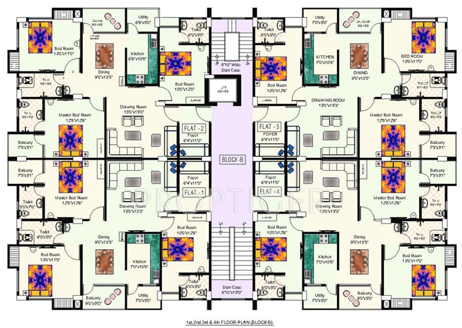 niagaree-builders galaxy-green Cluster Plan from 1st to 4th Floor