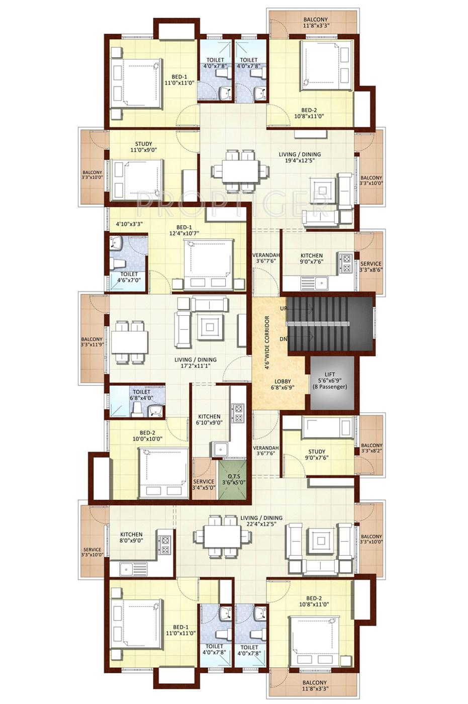 sri-kirhika-builders mulberry-court Mulberry Court Cluster Plan from 1st to 2nd Floor