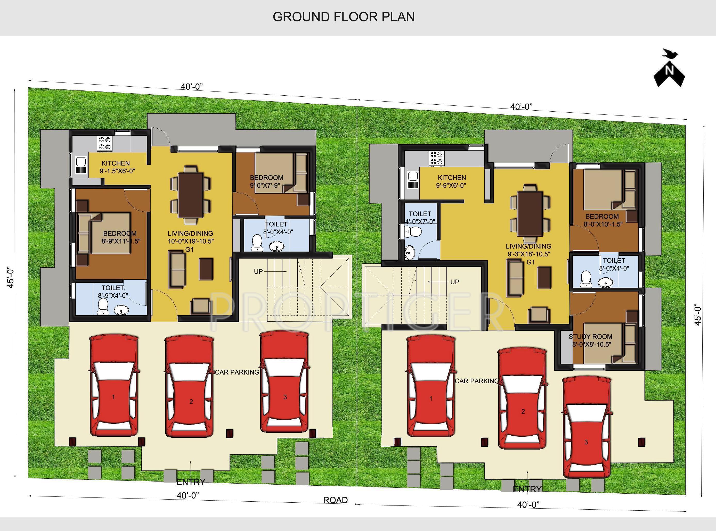 bethel-constructions enclave Tower 1 & 2 Cluster Plan for Ground Floor