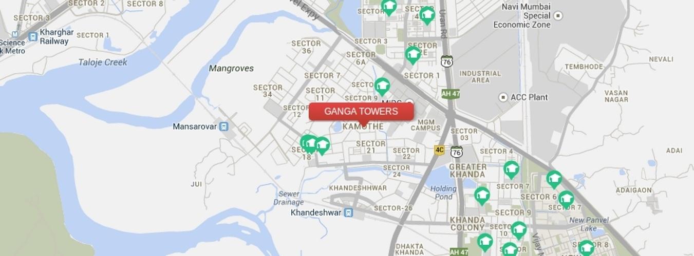 ganga-homes towers Location Plan