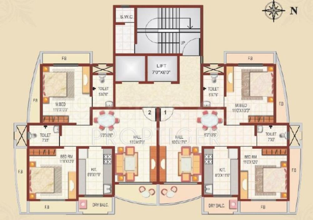 prathamesh-developers ashish Ashish Cluster Plan from 1st to 12th Floor