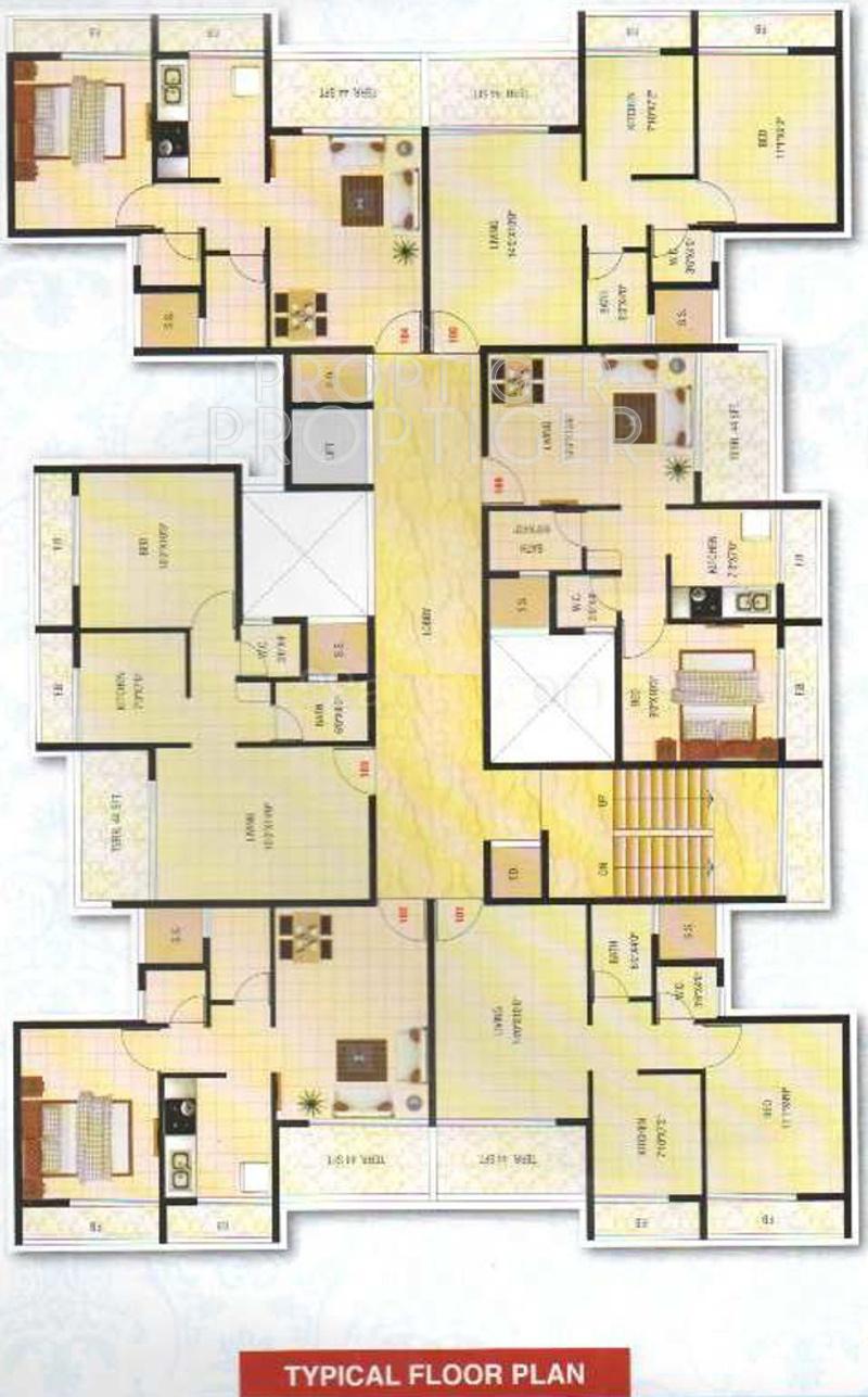 aashish-developer shrushti-residency Shrushti Residency Cluster Plan from 1st to 7th Floor