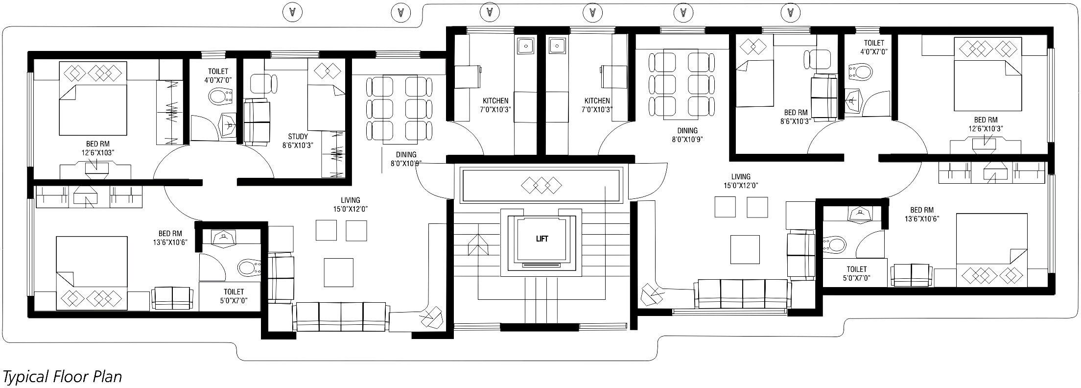 paradise Paradise Cluster Plan from 1st to 7th Floor