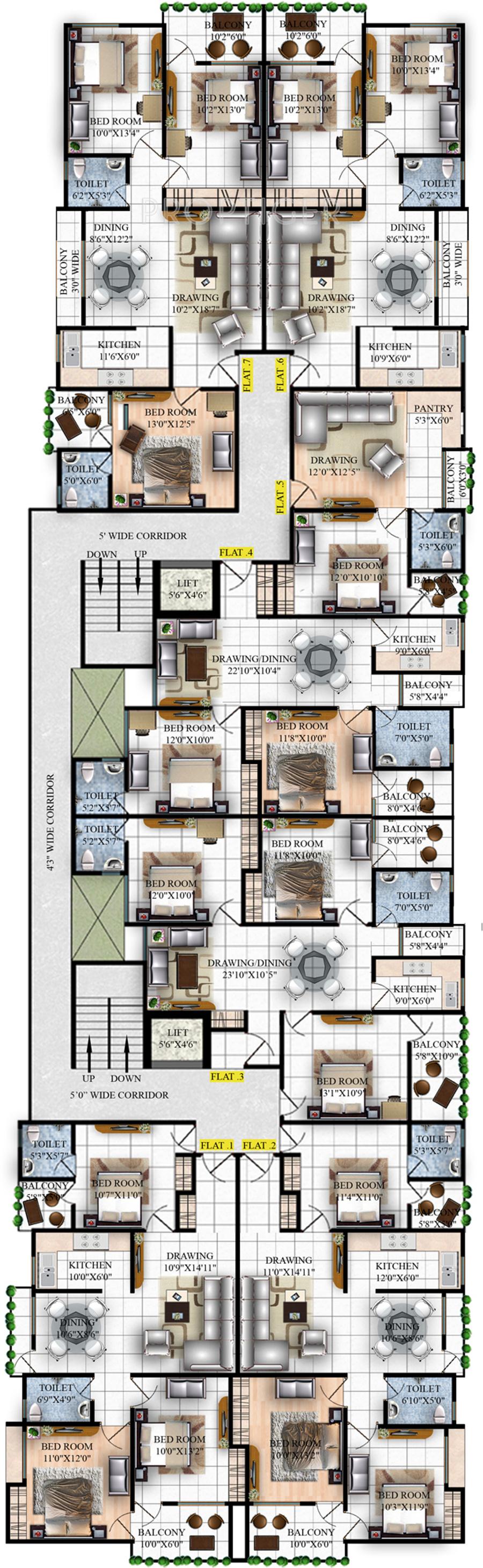 sri-ram-infrastructure-housing-limited plaza Plaza Cluster Plan from 1st to 4th Floor
