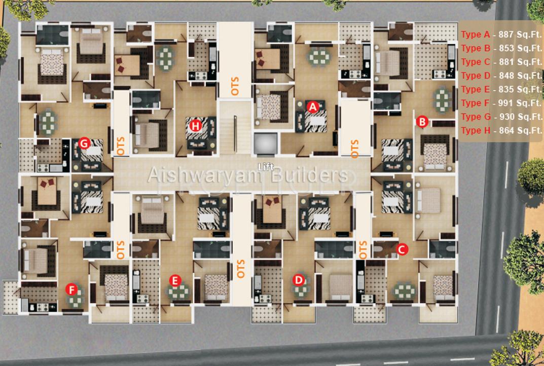 aishwaryam-residency Aishwaryam Residency Cluster Plan from 1st to 4th Floor