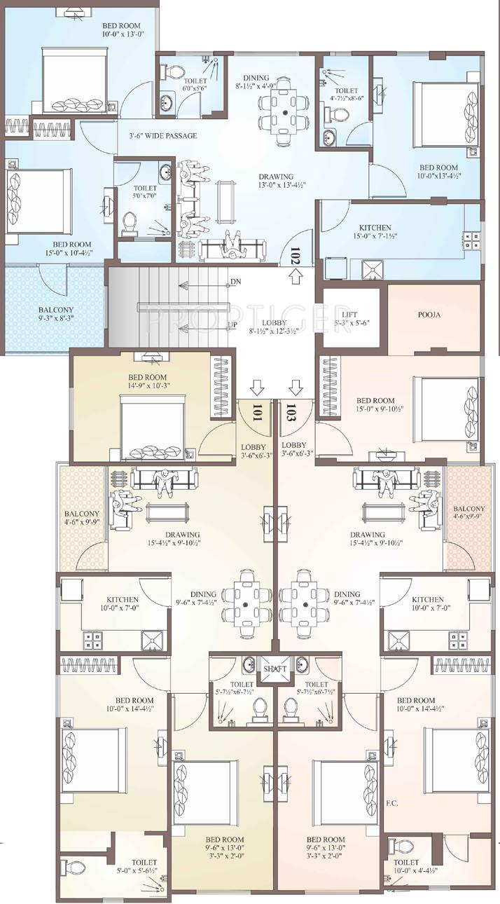 balaji-dham-build-estates-pvt-ltd ambuj-global Ambuj Global Cluster Plan from 1st to 3rd Floor
