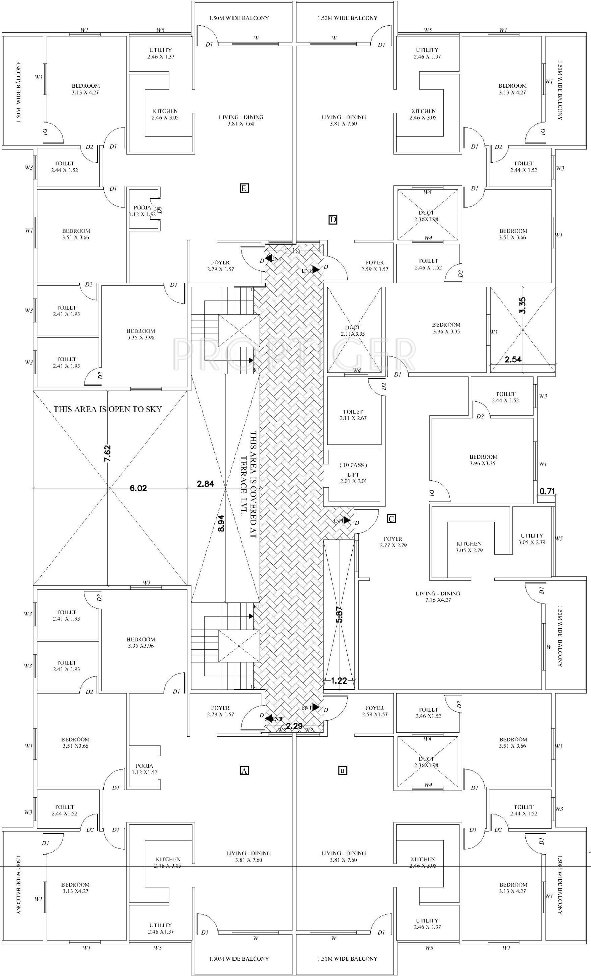 foundations sudharshana Sudharshana Cluster Plan from 2nd to 4th Floor
