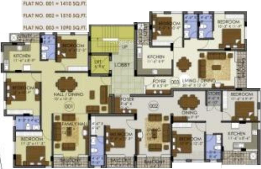 globus-builders samarth-annex Samarth Annex Cluster Plan for Typical Floor