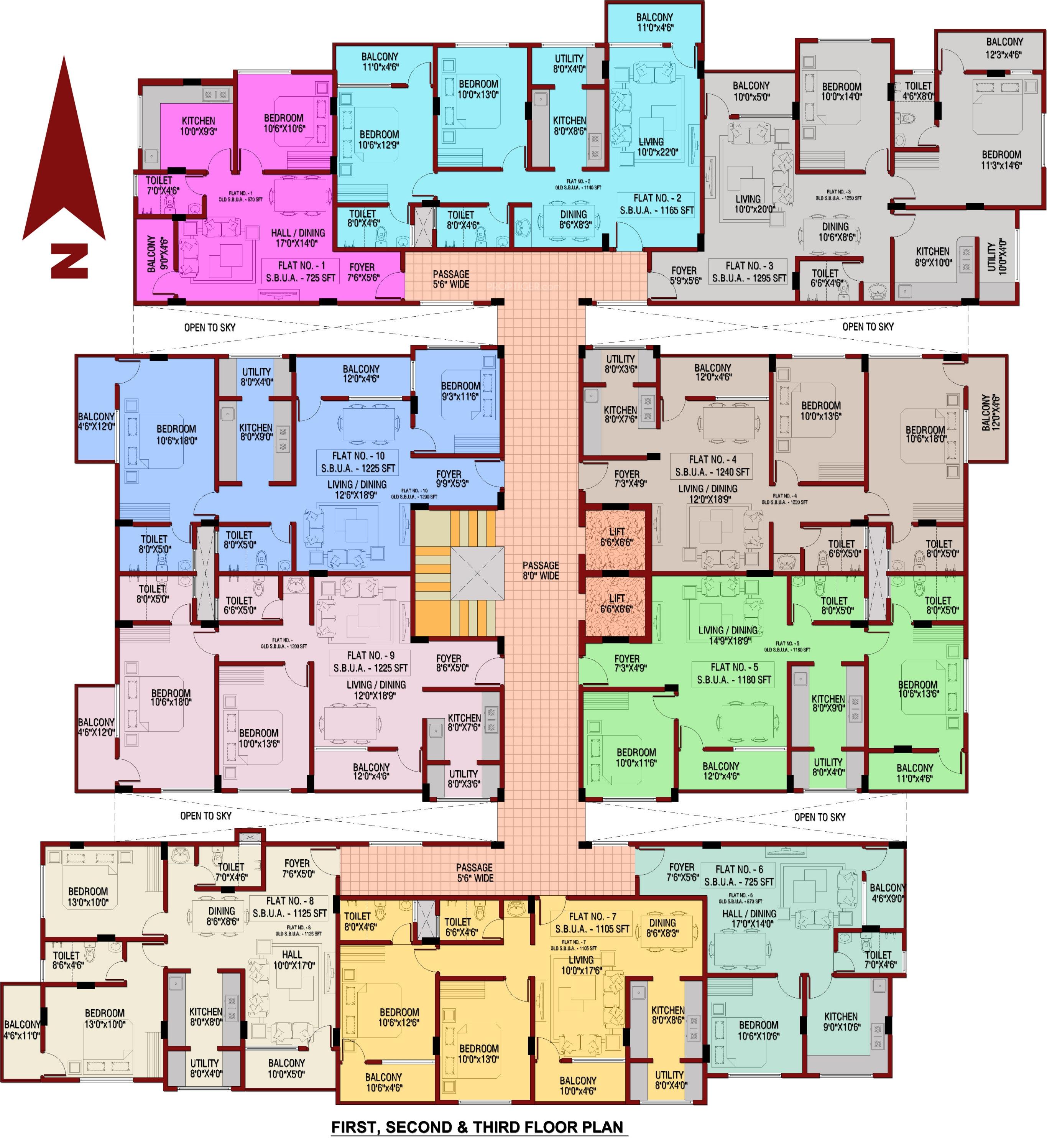little Little Cluster Plan From 1st To 3rd Floor