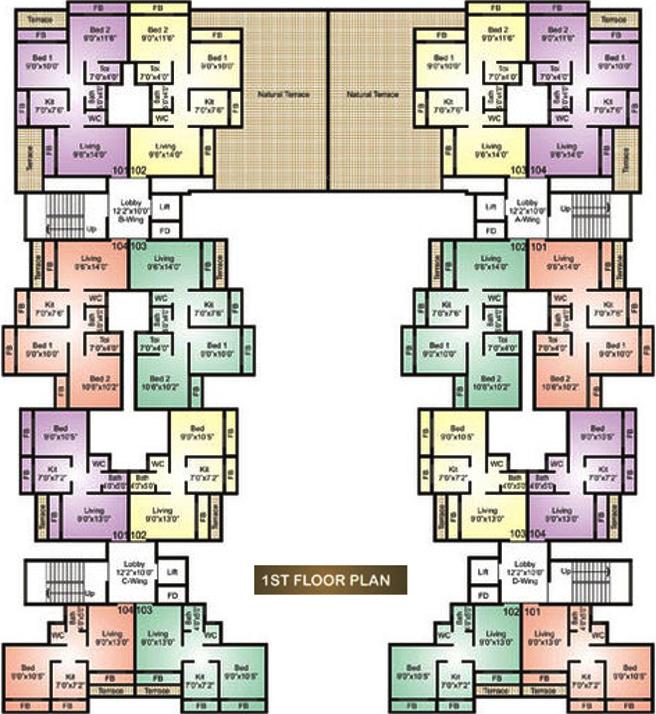 parth-group smit Cluster Plan for 1st Floor
