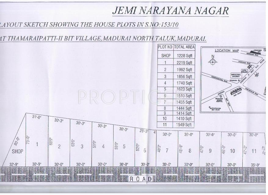 Jemi Housing Ltd Jemi Narayana Nagar Plot Layout Plan